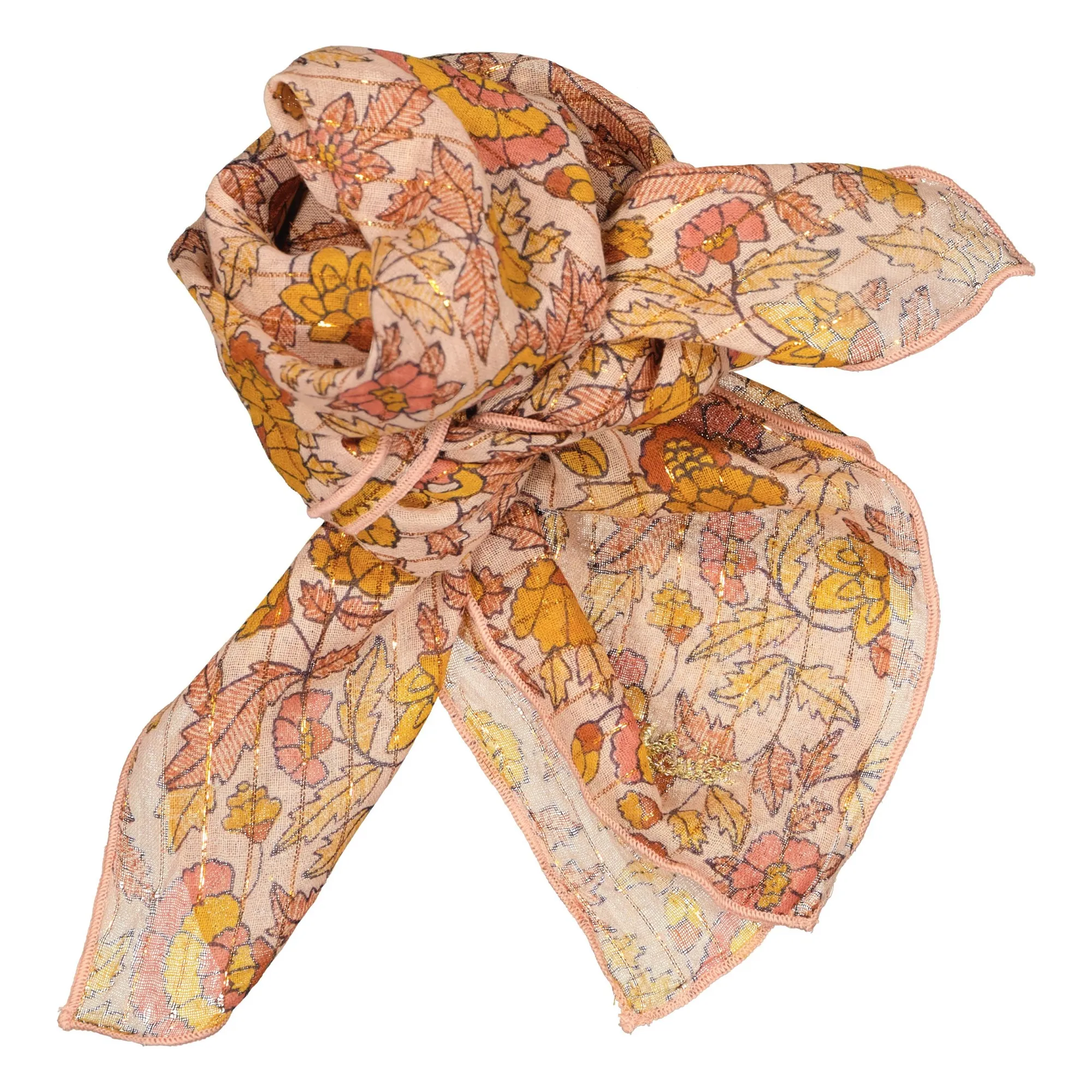 Louis Louise Pink Sissi Fleuri Lurex Scarf