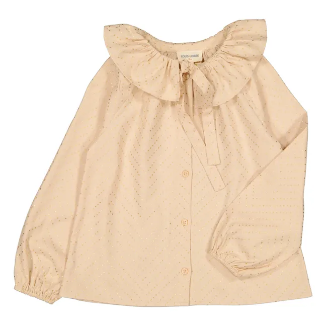 Blouse Angele à Pois Col Volants | Sable