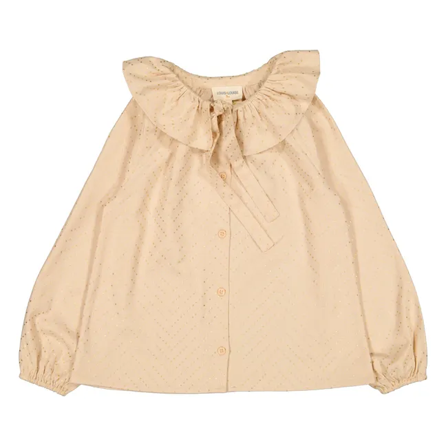 Blouse Angele à Pois Col Volants | Sable