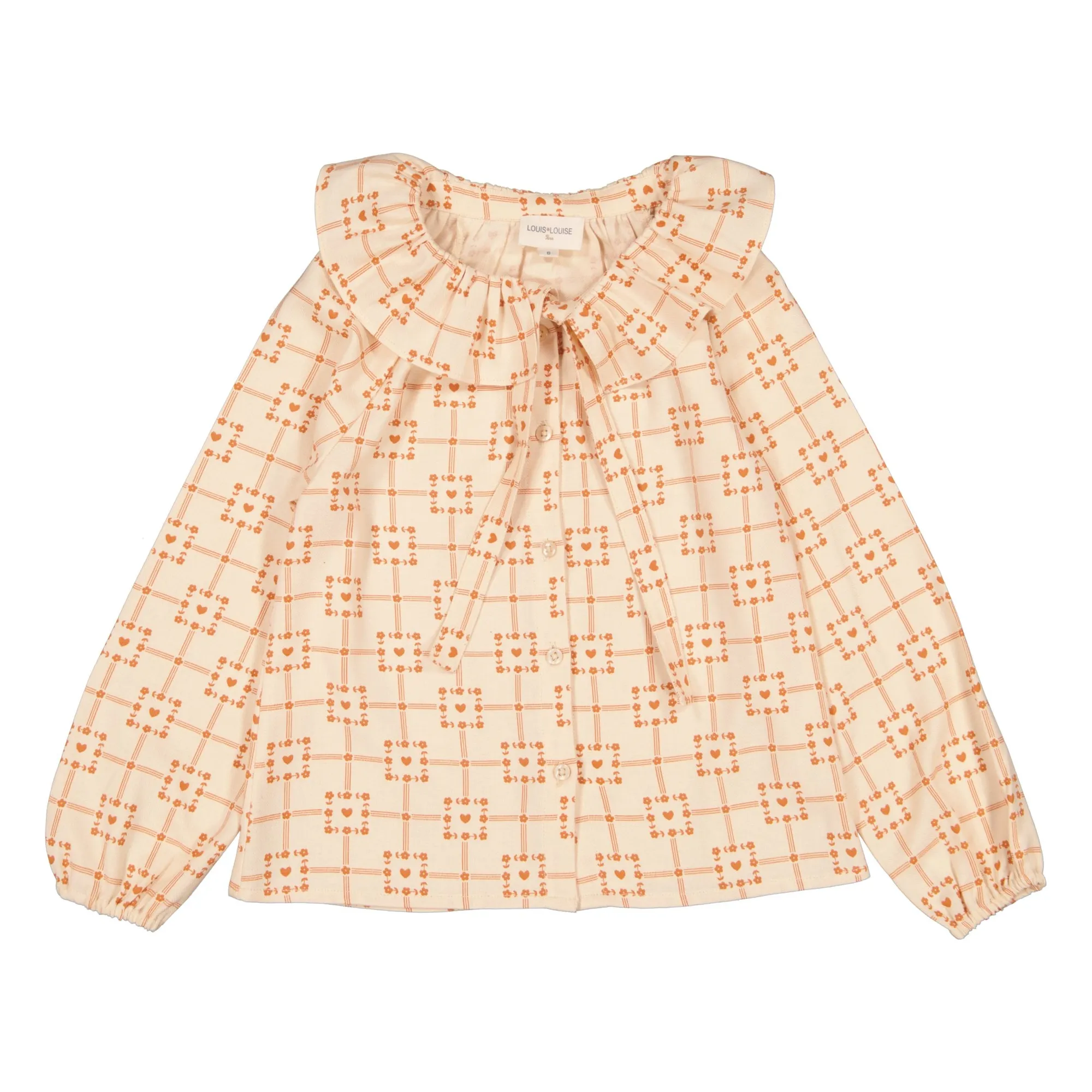 Louis Louise Champagne Blouse Angele Carreaux Cœurs