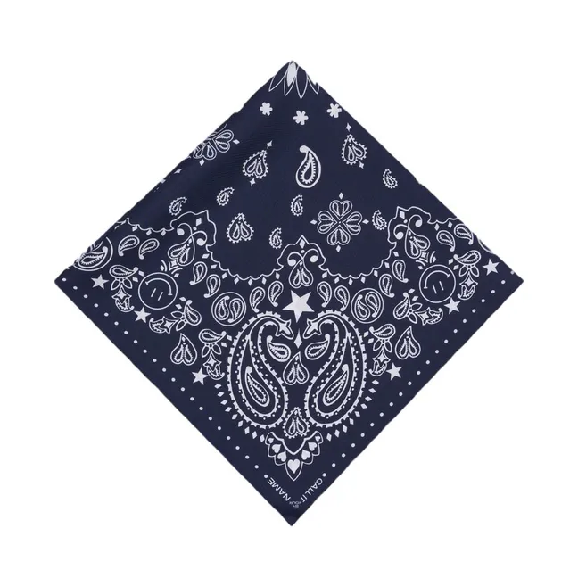 Bandana Small Etoile Soie | Bleu marine