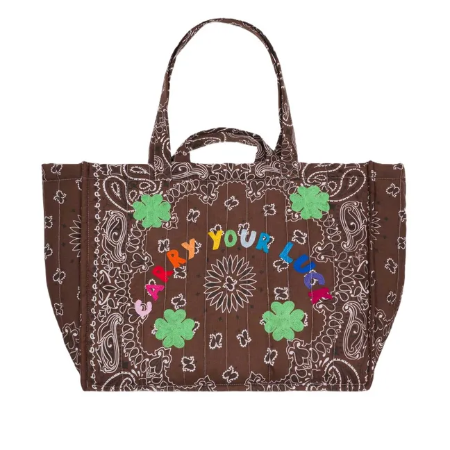 Maxi Cabas Carry Your Luck Coton | Marron