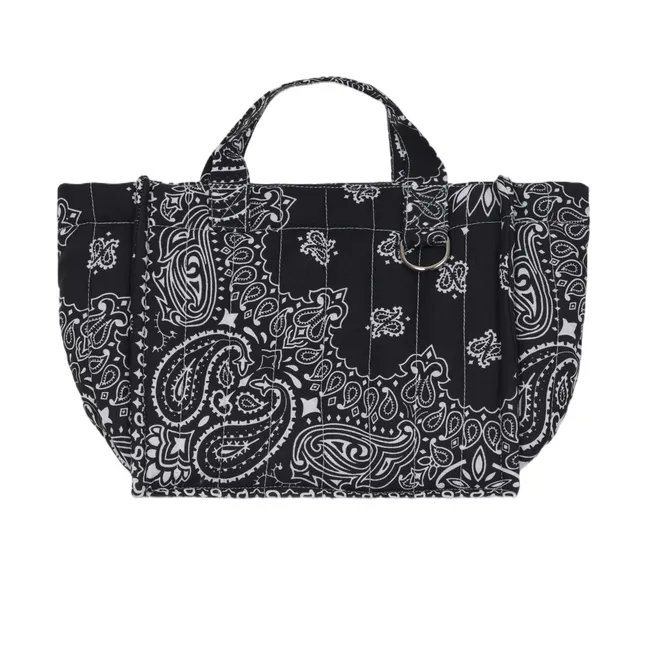 Mini Cabas Happy Face Coton | Noir