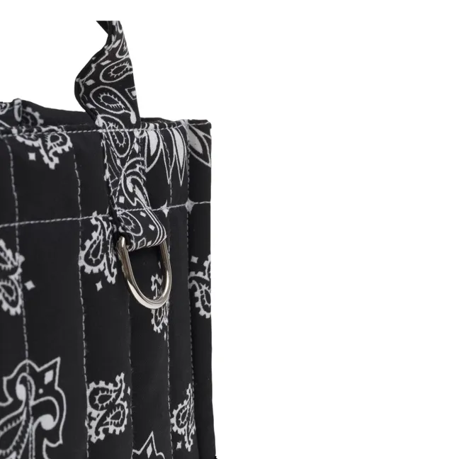 Mini Cabas Happy Face Coton | Noir