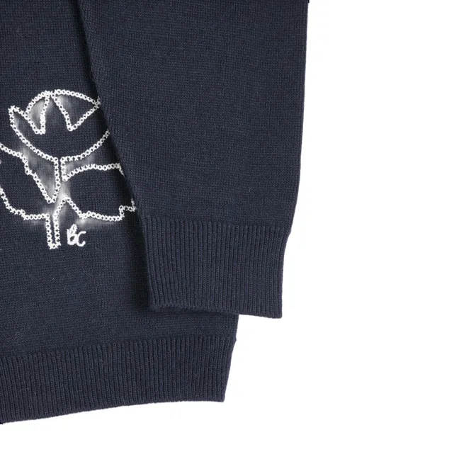 Cardigan Vibrant Flower | Bleu marine