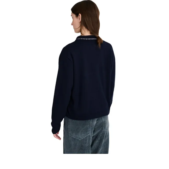 Cardigan Vibrant Flower | Bleu marine