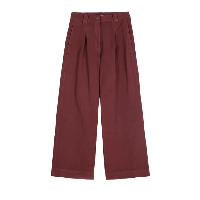 Pantalon Wide-Leg Coton | Marron foncé