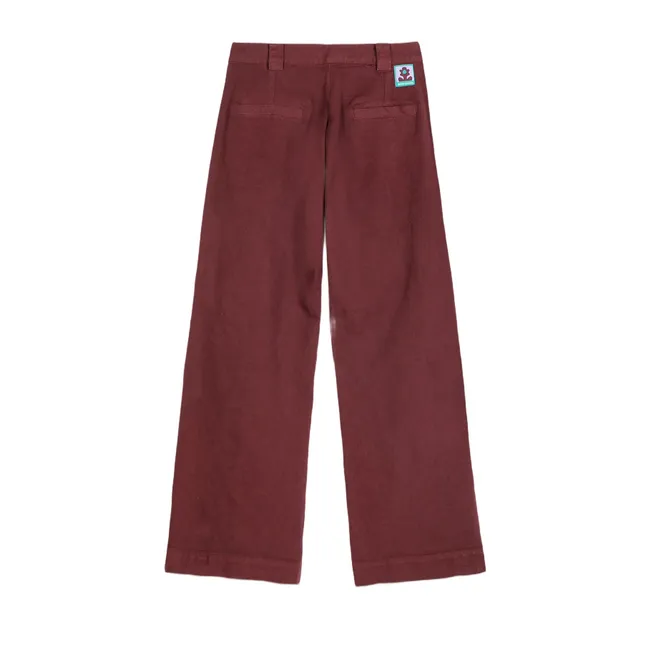 Pantalon Wide-Leg Coton | Marron foncé