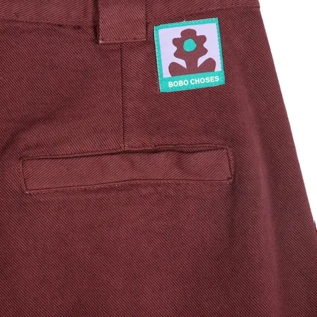Pantalon Wide-Leg Coton | Marron foncé