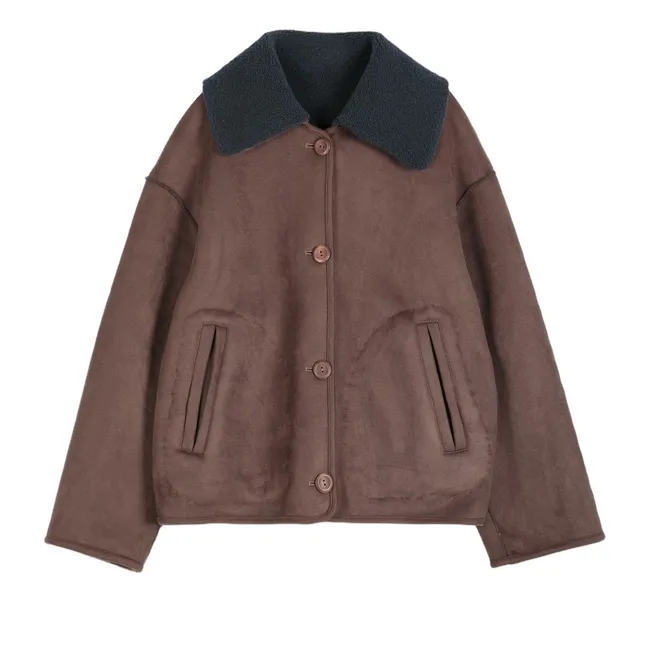 Veste Réversible Soft Sherpa | Marron foncé