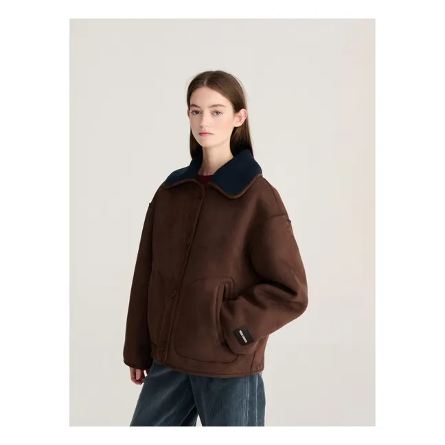 Veste Réversible Soft Sherpa | Marron foncé