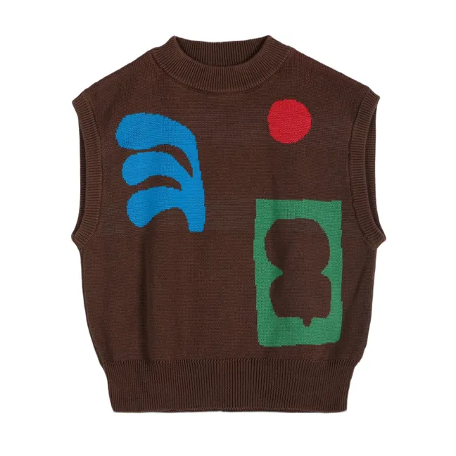 Pull Jacquard Coton Bio | Marron foncé
