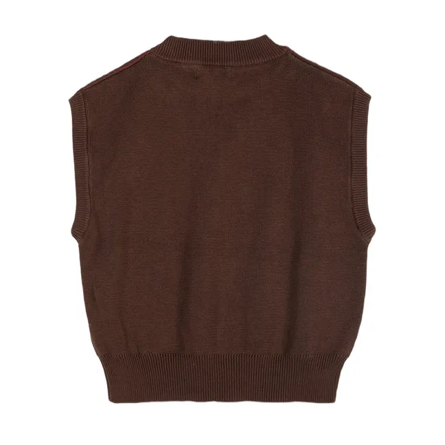 Pull Jacquard Coton Bio | Marron foncé