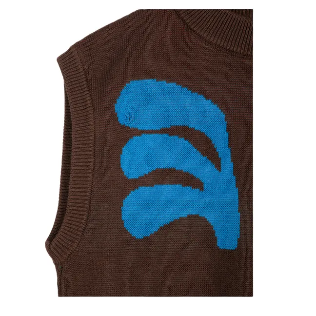 Pull Jacquard Coton Bio | Marron foncé
