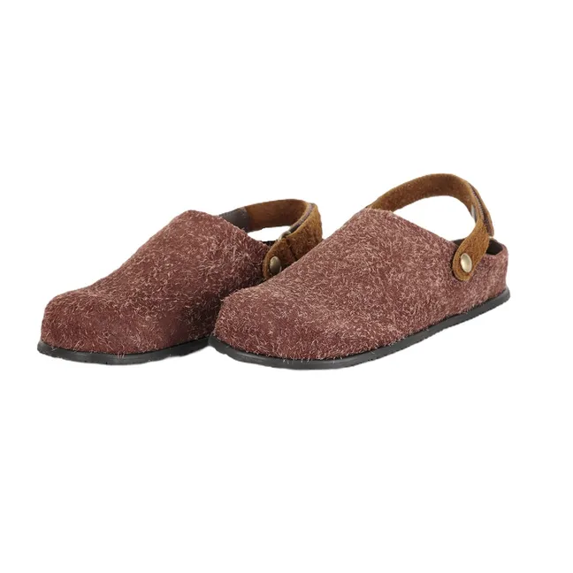 Sabots Garden Furry Cuir | Marron foncé