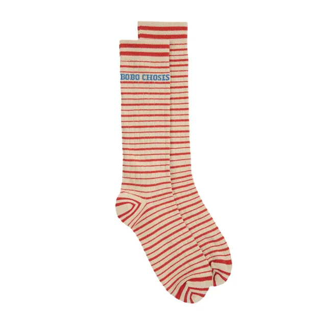 Chaussettes Rayures Coton Bio | Ecru