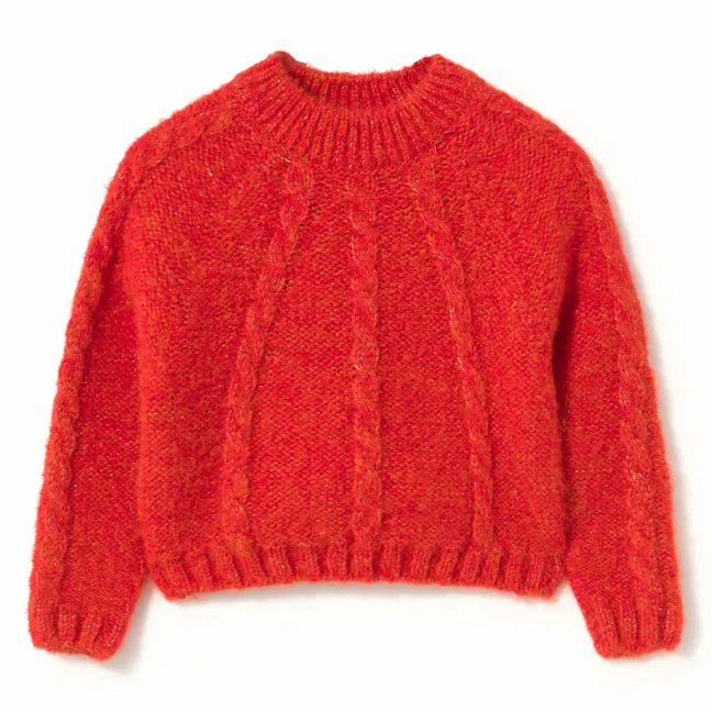 Pull Torsades Alba | Orange fluo