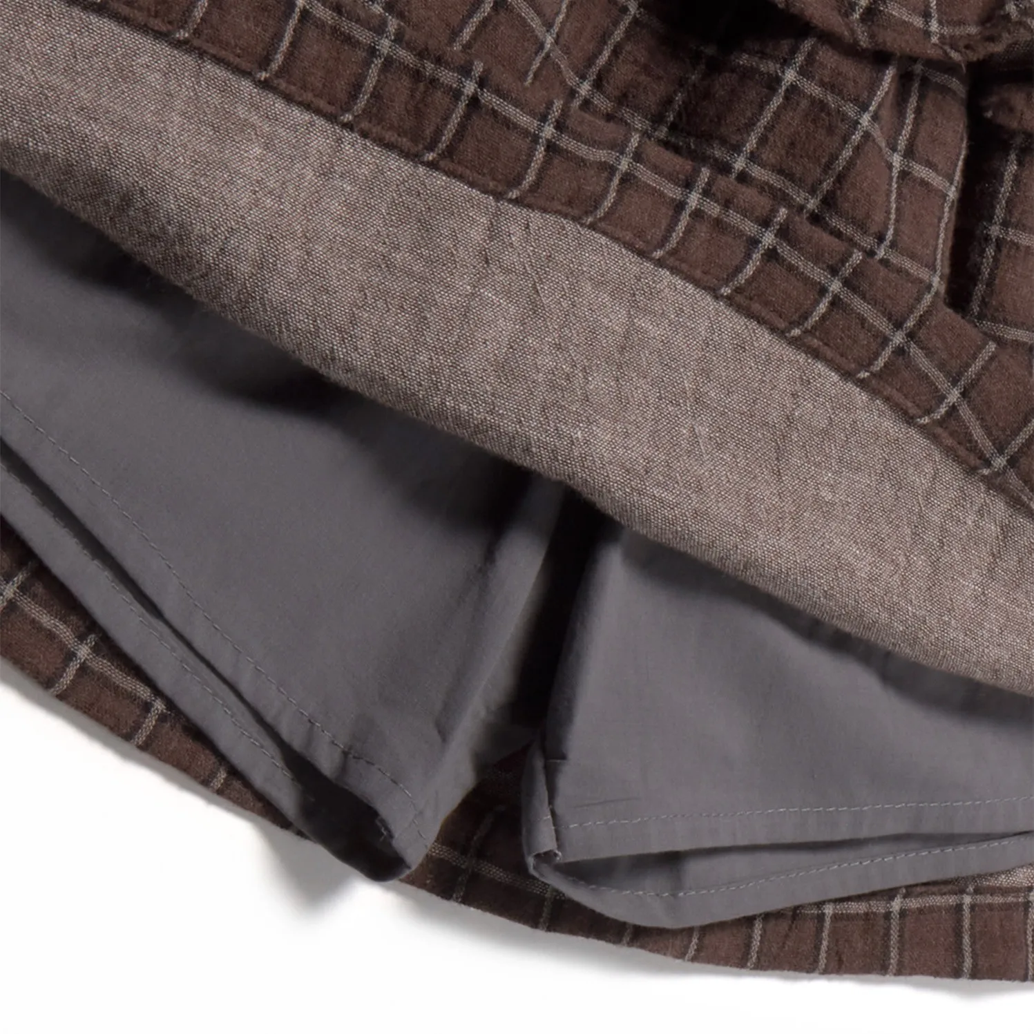 Jupe Baia Carreaux Coton Bio | Marron foncé- Image produit n°2