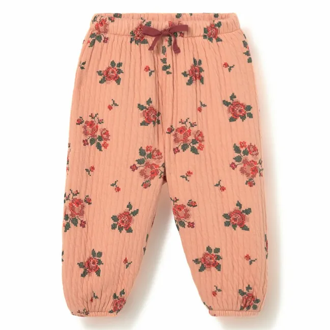 Pantalon Beca Fleurs | Rose pêche