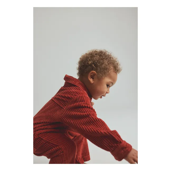Blai Corduroy Organic Cotton Jumpsuit | Dark red