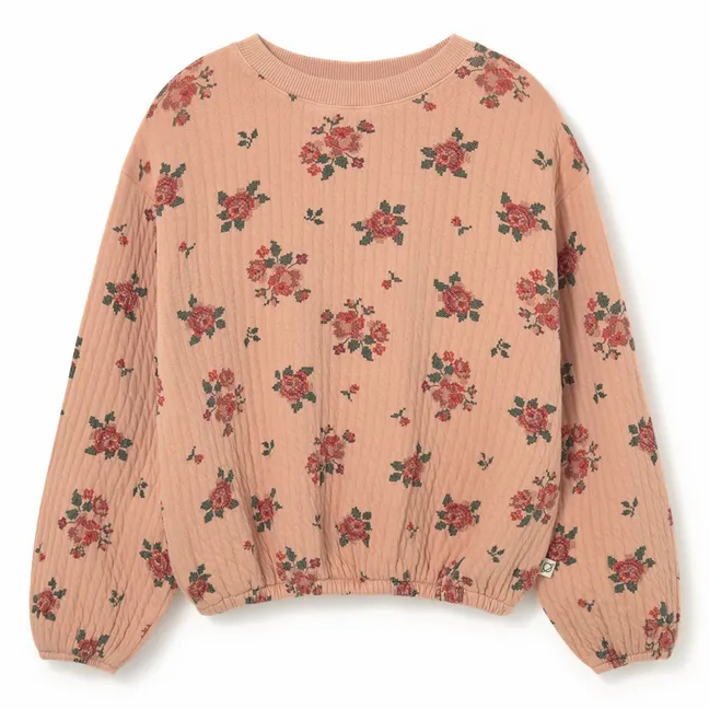 Sweat Celia Fleurs Coton Bio | Rose pêche
