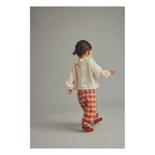 T-shirt Col Volants Clara | Ivoire