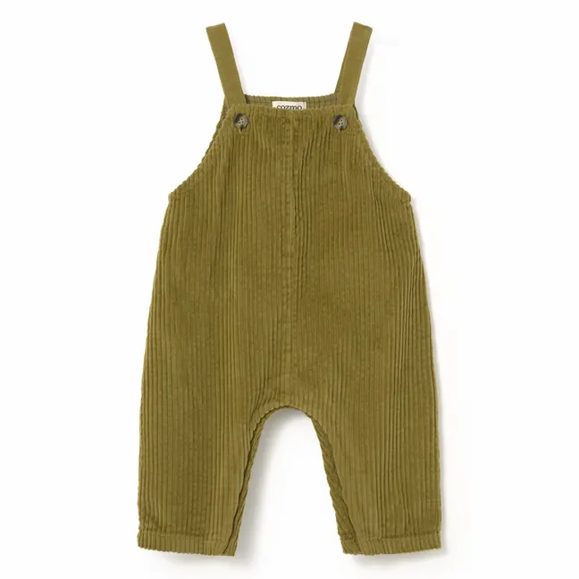 Dax organic cotton corduroy overalls | Pale green