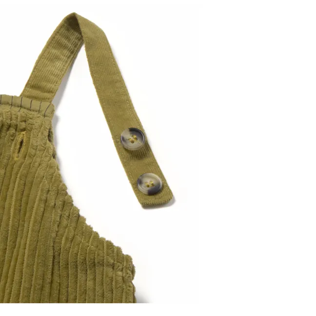 Dax organic cotton corduroy overalls | Pale green