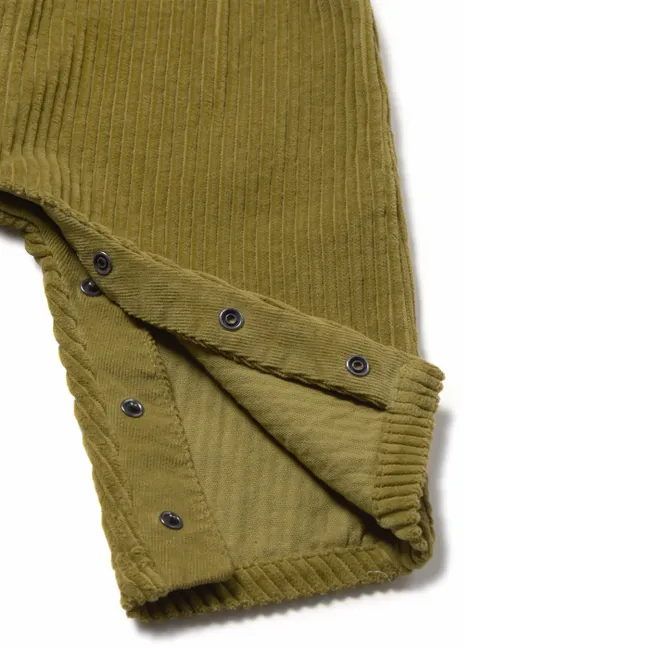 Dax organic cotton corduroy overalls | Pale green