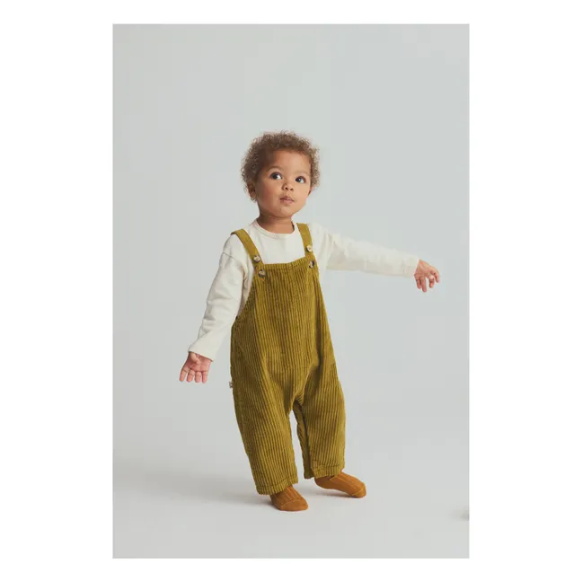 Dax organic cotton corduroy overalls | Pale green
