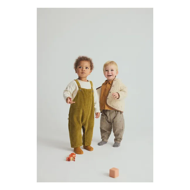 Dax organic cotton corduroy overalls | Pale green