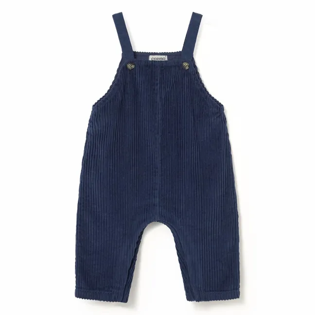 Dax organic cotton corduroy overalls | Navy blue