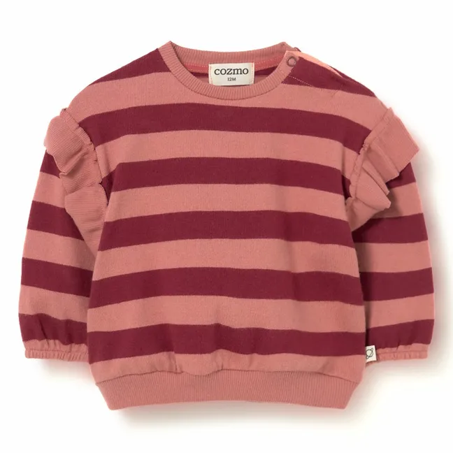 Pull Volants Denia Rayé | Bordeaux