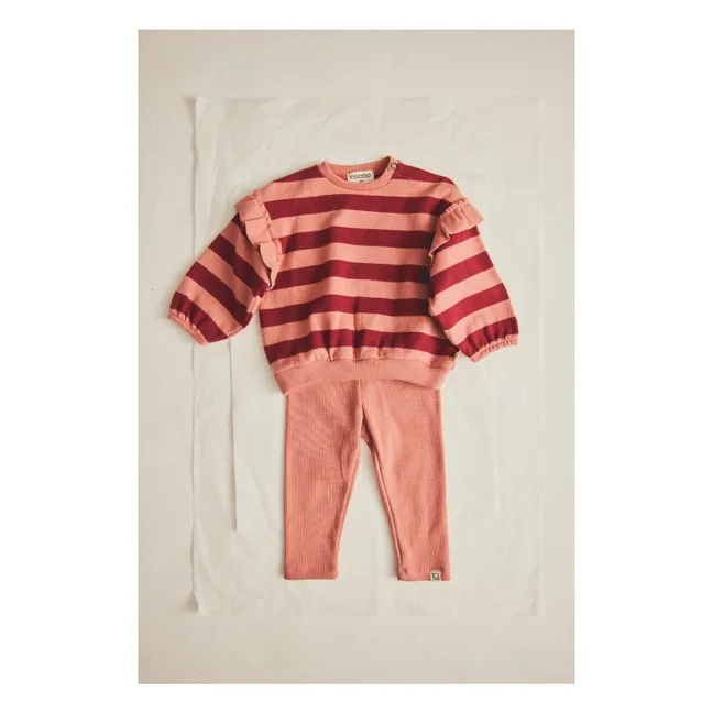 Pull Volants Denia Rayé | Bordeaux