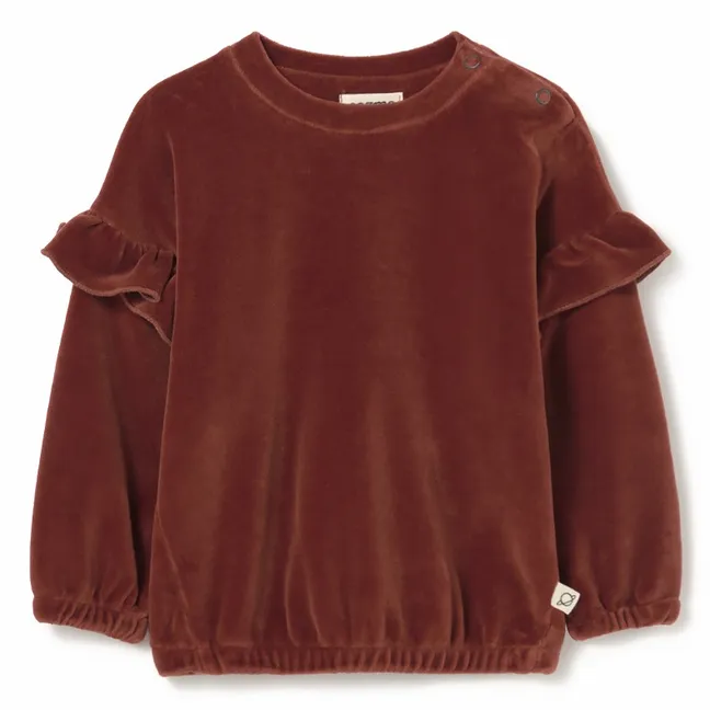 Sweats Heidi Velours Coton Bio | Rouge foncé