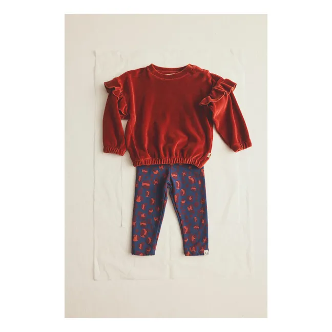 Sweats Heidi Velours Coton Bio | Rouge foncé