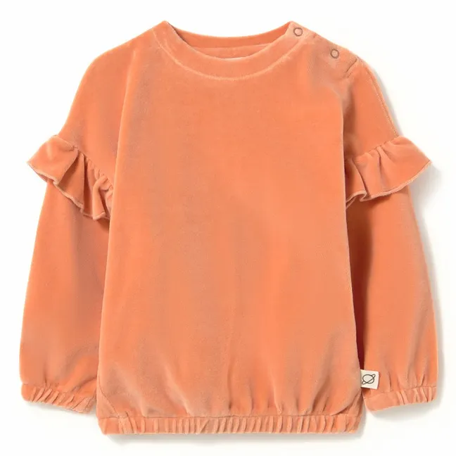 Sudaderas de algodón orgánico Heidi Velvet | Rosa Melocotón