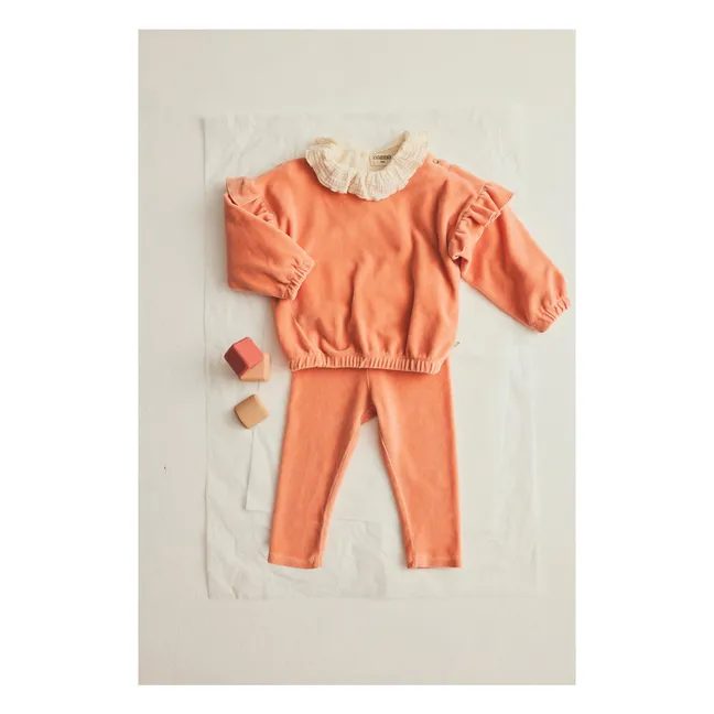 Sweats Heidi Velours Coton Bio | Rose pêche