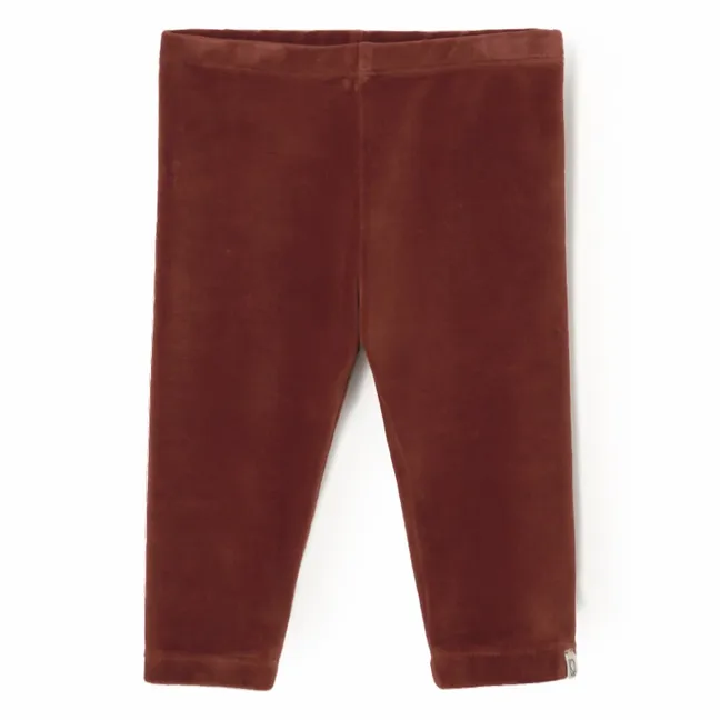 Legging Uni Velours Coton Bio | Rouge foncé