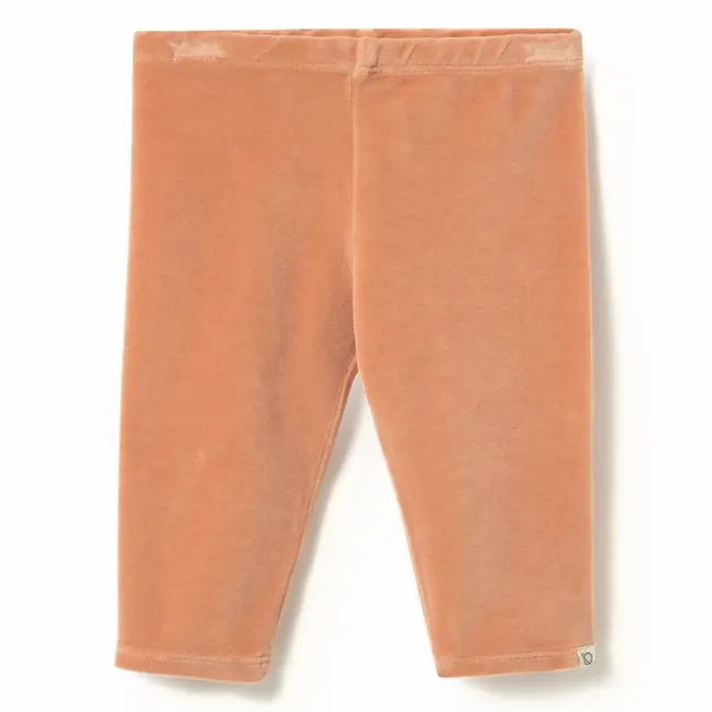 Legging Uni Velours Coton Bio | Rose pêche