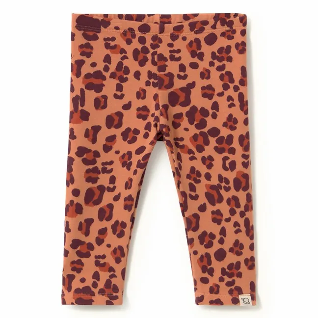 Legging Léopard Bébé Coton Bio | Corail
