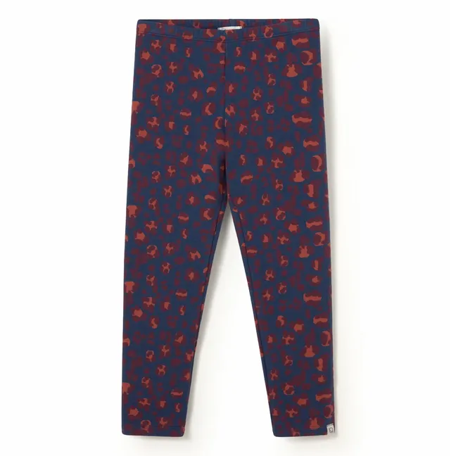 Legging Léopard Coton Bio | Bleu marine