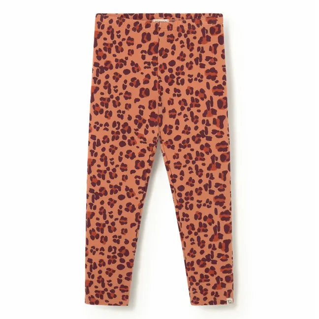Legging Léopard Coton Bio | Corail