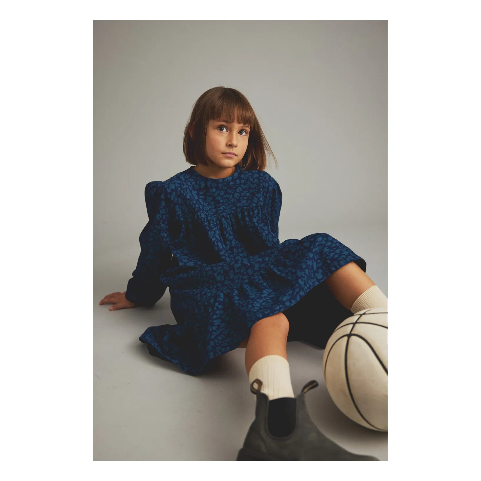 Robe London Léopard Denim | Bleu- Image produit n°1