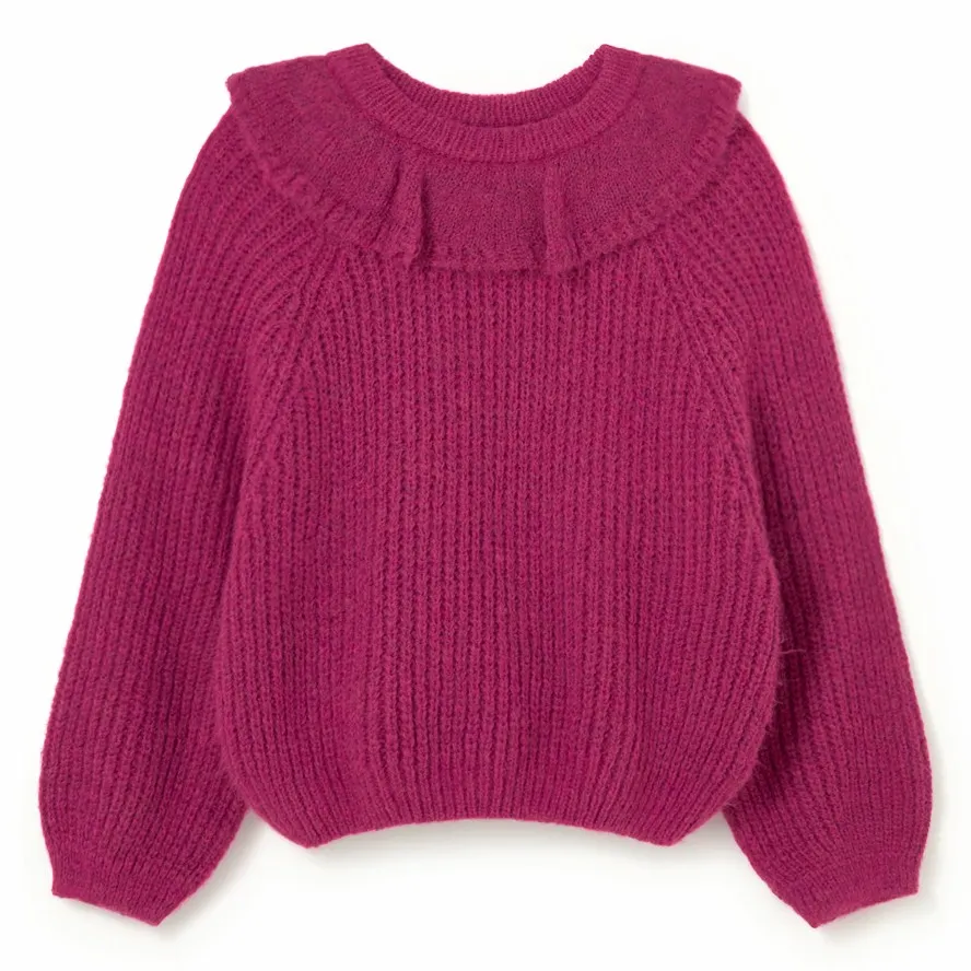 Pull Col Volants Lua | Pourpre- Image produit n°0