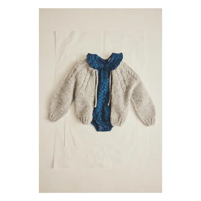 Barboteuse Col Volants Lucia Léopard | Bleu