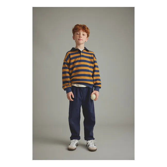Polo Nepal Rayé | Bleu marine