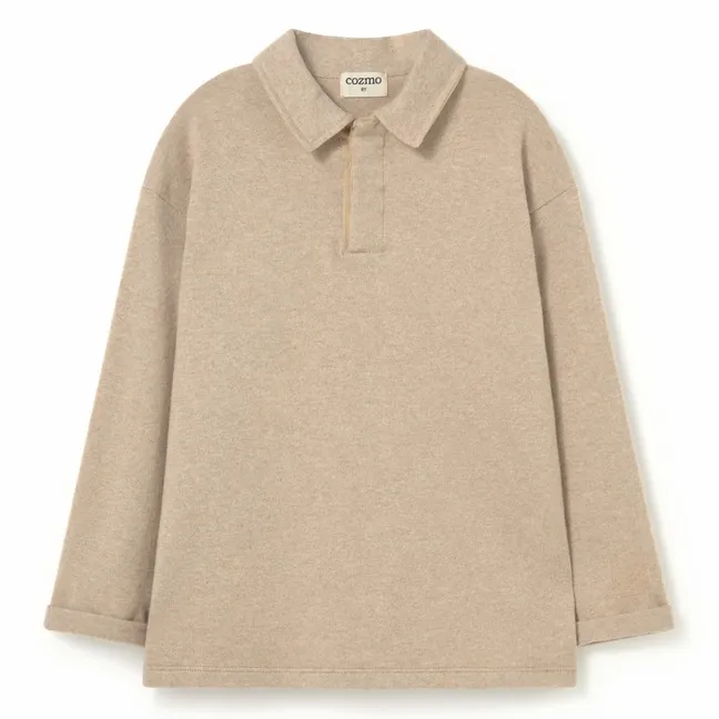 Pull Col Polo Timor | Beige chiné