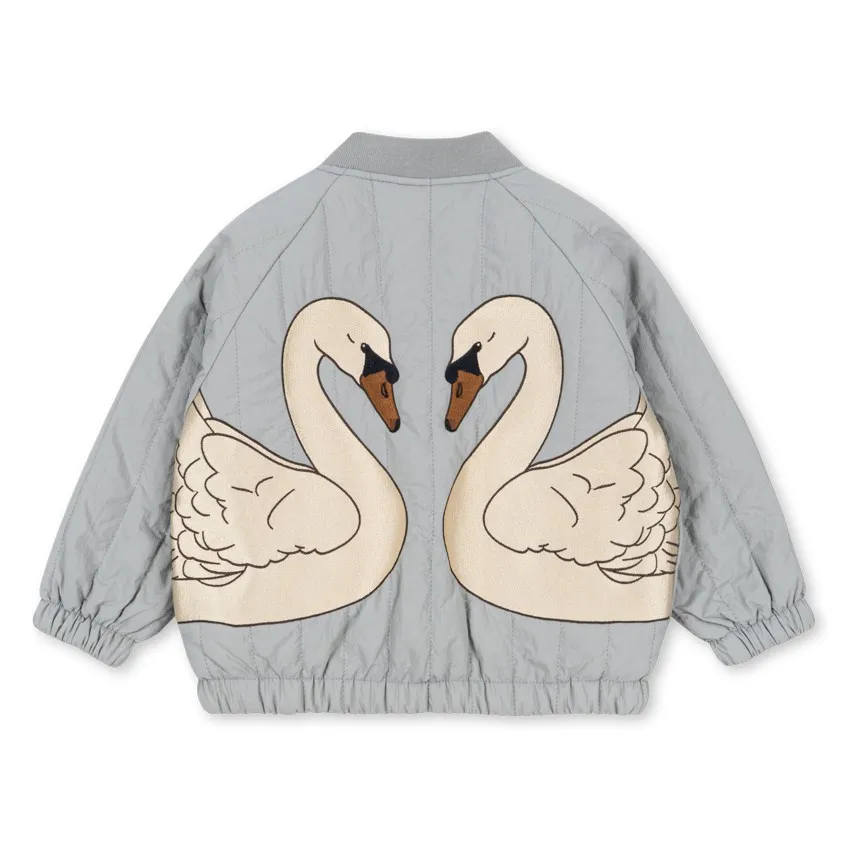 Veste Bomber Juno Cygnes  | Bleu gris- Image produit n°0