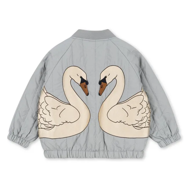 Juno Swans Bomber Jacket | Grey blue